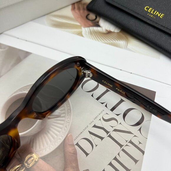 Celine Brown Triomphe 01 Oval Sunglasses - Picture 6 of 6